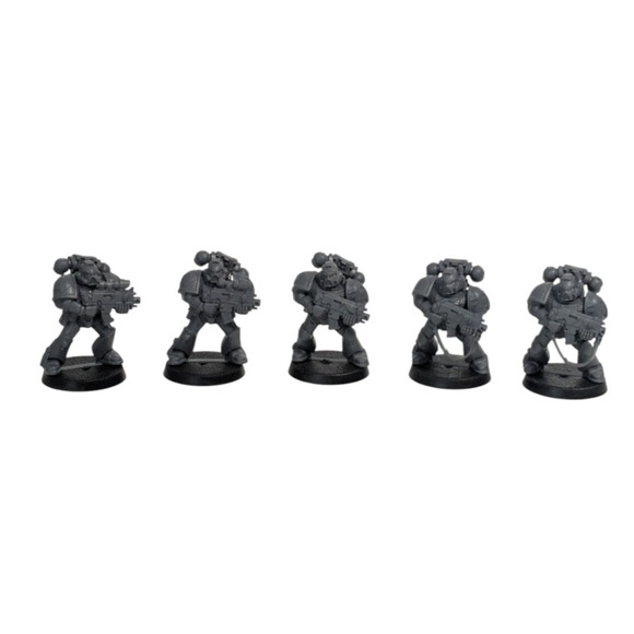 Warhammer 40k Dark Angels Space Marines Lot of 5 Assembled Unpainted w Brush - Picture 6 of 16